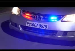 Car grill Police Strip Light Red and Blue Flexible Emergency SOS 0