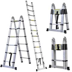 ALMUNIUM TELESCOPE LADDER 12  FEET   FOLDING