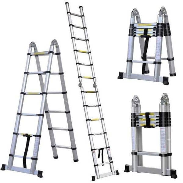 ALMUNIUM TELESCOPE LADDER 12  FEET   FOLDING 0