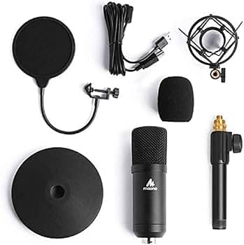 Maono 4TC USB Condenser Podcast Mic youtube voice over Microphone 4