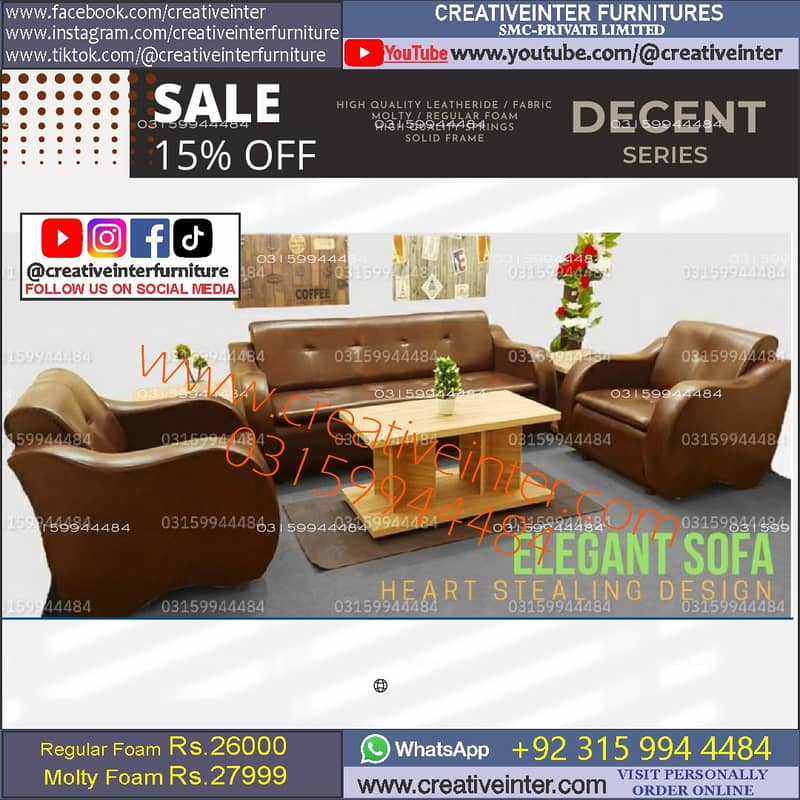 Office sofa table L shape desk corner visitor saloon set latest furnit 11