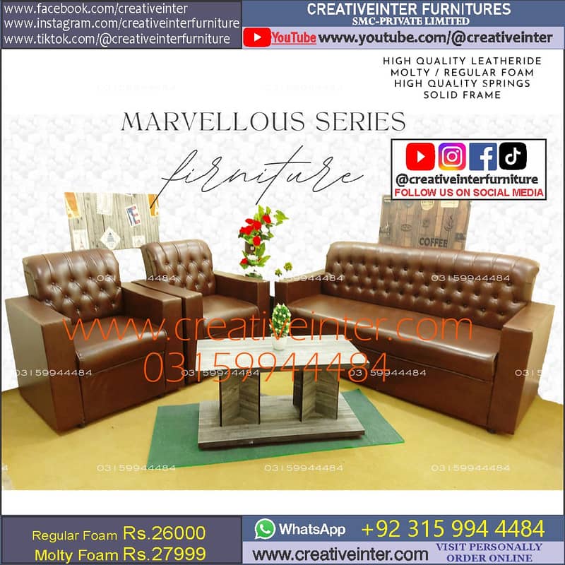 Office sofa table L shape desk corner visitor saloon set latest furnit 10