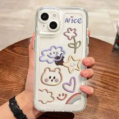 Cute Cartoon Silicone Case iPhone 14 13Pro 12 11 Xsmax Transparent 8p