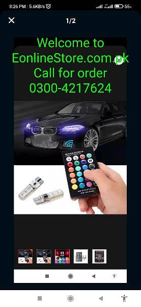 T10 Remote Control W5W 501 RGB Color Changing LED Bulbs 1