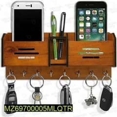 Wall mount keys, pen & mobile holder