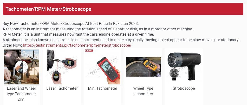 Tachometer in Pakistan 0