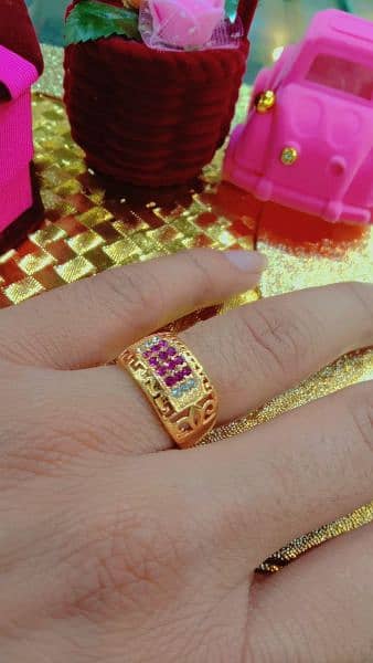 gold palated jewellery Sona ka Pani karvy 1 karet gold ring 16