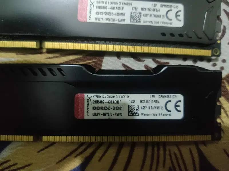 HyperX Fury RAM 1600,1866MHz For Gaming PC 4GB*4=16GB Kingston 2