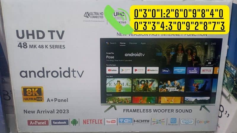 LES TV 48" INCH SAMSUNG 4K ANDROID LED NEW BOX PACK 0