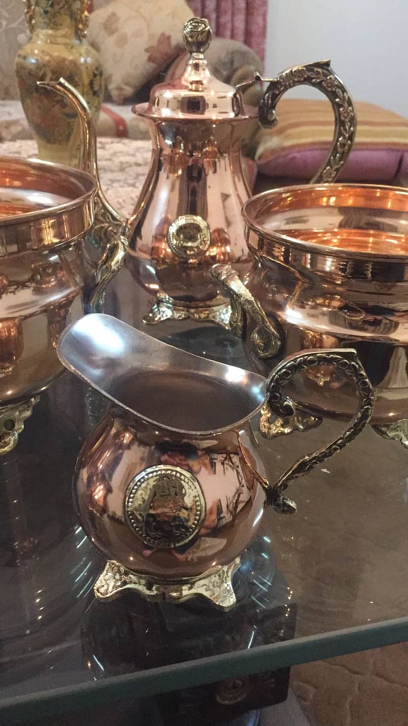 Pure Copper Bartan Teapot 3 set 2