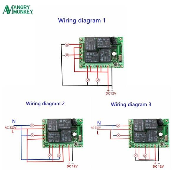 433Mhz Car Universal Wireless Remote Control Switch DC12V 4CH R 5