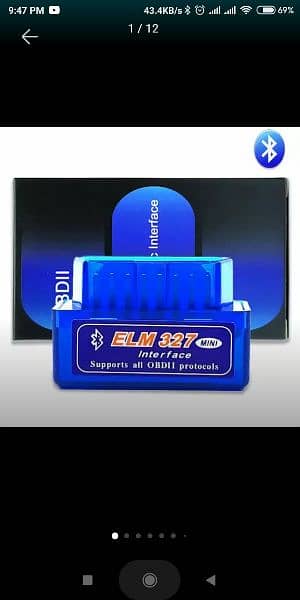 Super Mini ELM 327 Bluetooth V 2.1 OBD2 Diagnostic Scanner Tool 0