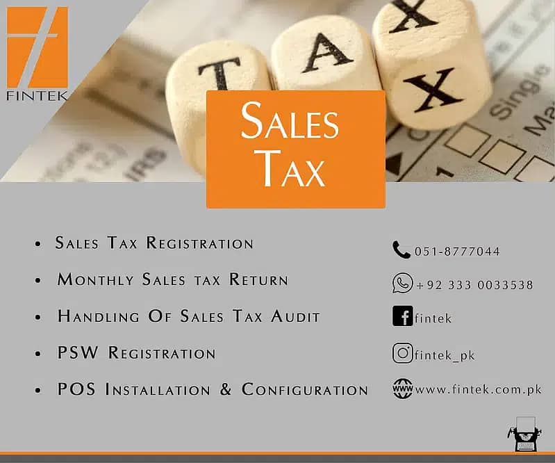 Sales Tax, Income Tax Return, Tax Consultant, FBR, Tax Filer, NTN 1