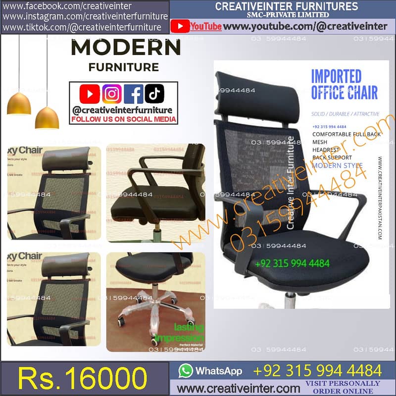 Office recliner chair table mesh Manager workstation revoling rolling 2