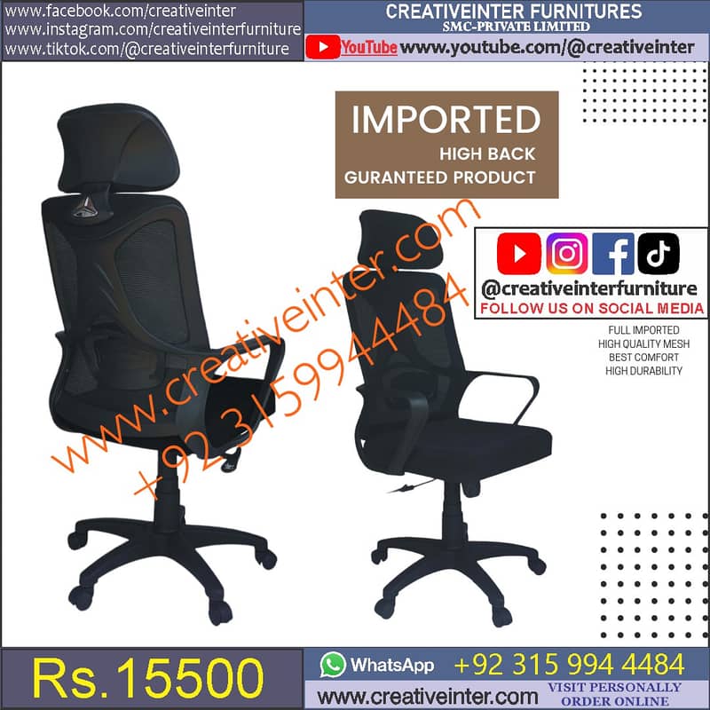 Office recliner chair table mesh Manager workstation revoling rolling 3