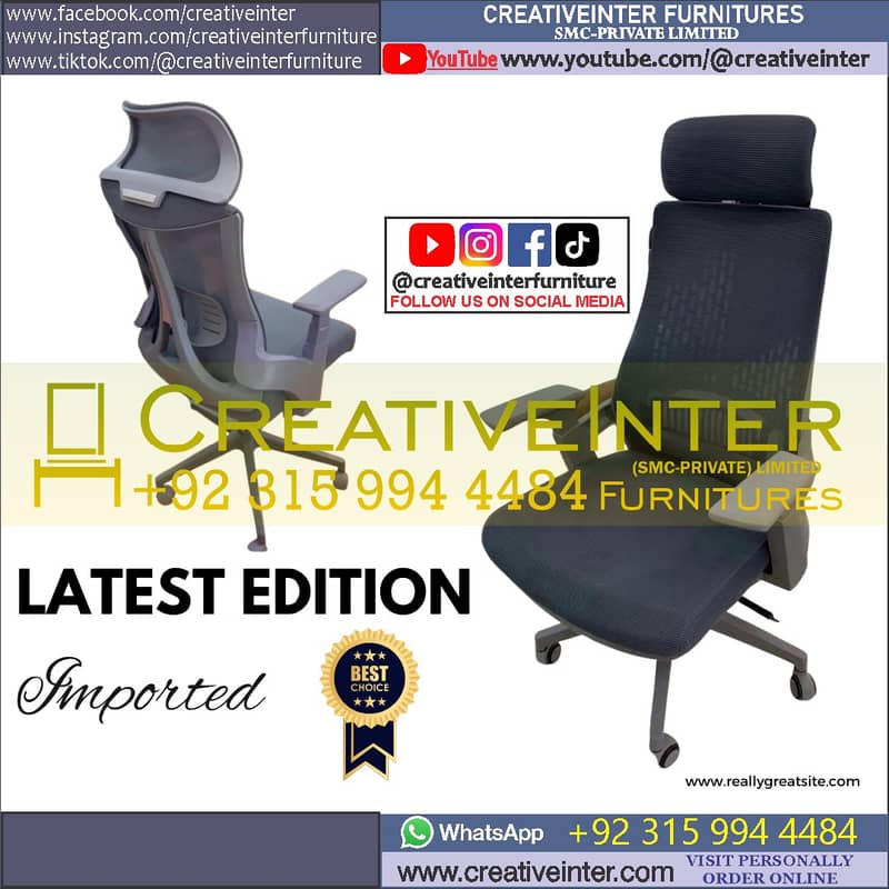 Office recliner chair table mesh Manager workstation revoling rolling 14
