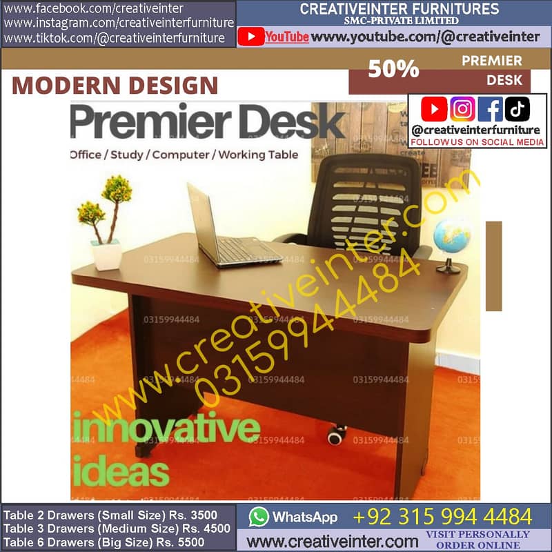 Office table workstation laptop computer chair sofa used working desk 4