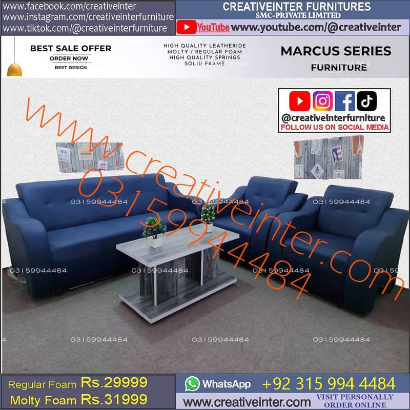sofa set 5 seater luxry look home office desgn table chair furniture 1
