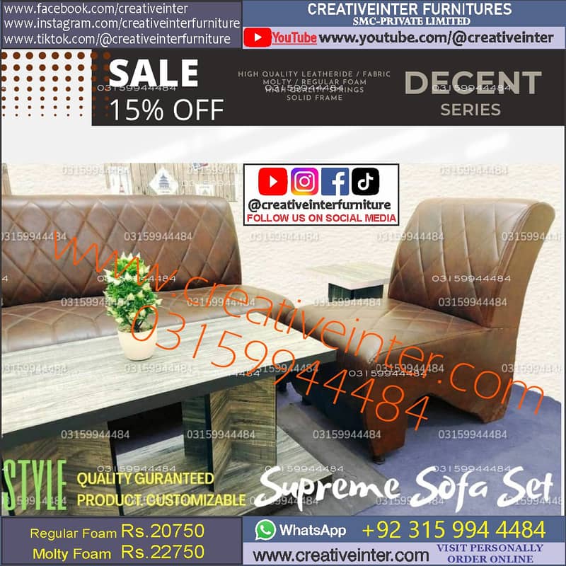 sofa set 5 seater luxry look home office desgn table chair furniture 3