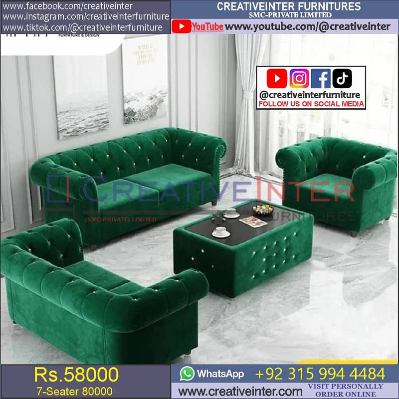 sofa set 5 seater luxry look home office desgn table chair furniture 6