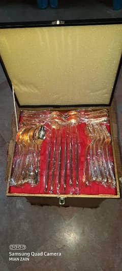 Gold plated cutlery set made by Japan