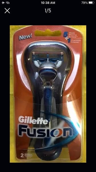 Original Gillette Fusion 5+1 razor With 3 New Blades. Made in UK. 0