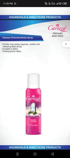 Carezza Perfumed Body Spray