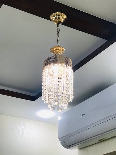 2 piece beautiful crystal glass chandelier for sell 1