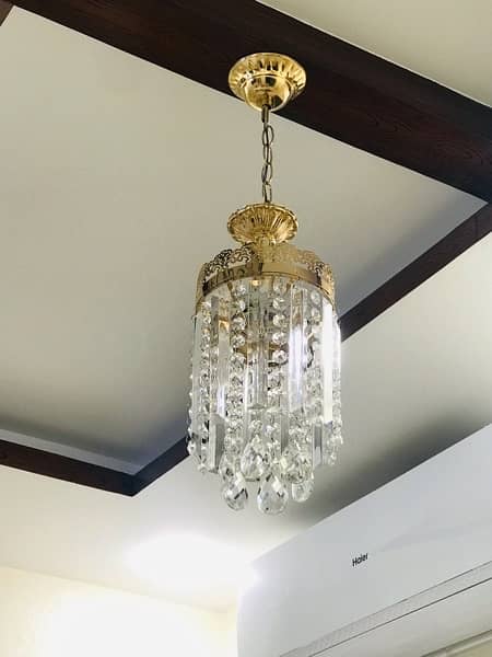 2 piece beautiful crystal glass chandelier for sell 2