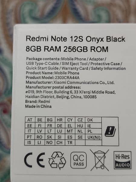 Redmi note 12s, 5.5 months used, 10/10, PTA Approved, 2 years warranty 10
