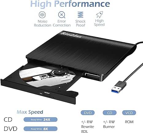 External CD/DVD Drive for Laptop USB 3.0 Portable CD/DVD Player CD DVD 1