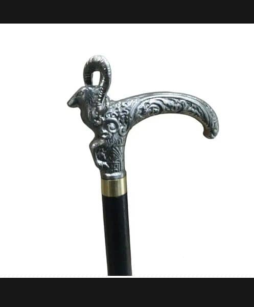 Antique Walking Stick, Markhor Metal Knob Stick, Walking Stick, Cane. 11