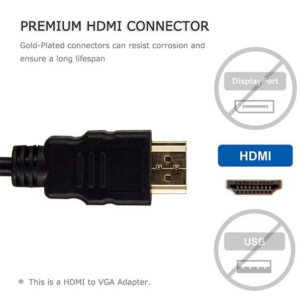 HDMI to VGA adapter with Audio Cable 5