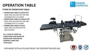 OPERATION TABLES