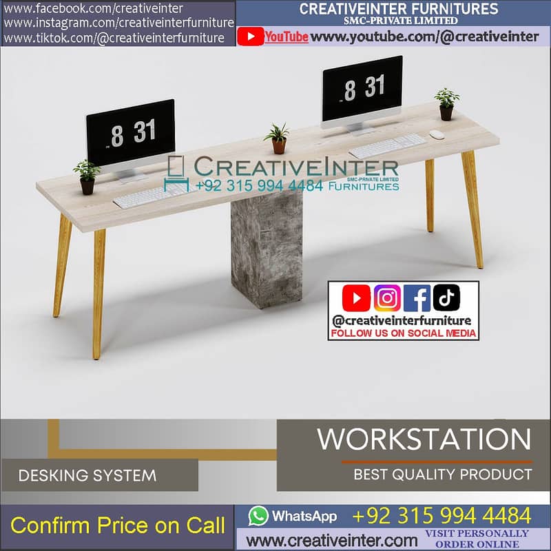 Office workstation table front desk Staff Employee chair meeting sofa 4