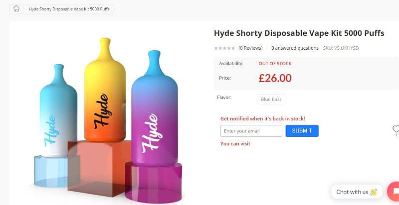 Hyde Shorty Disposable 5000 puff rechargeable 1