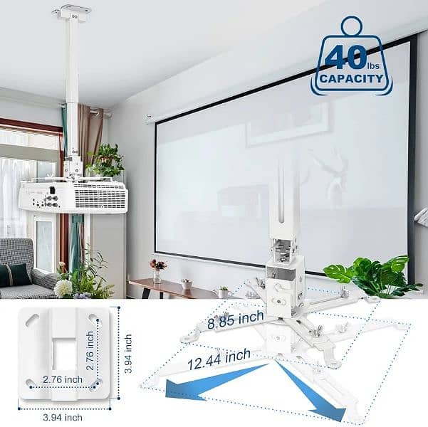 Projector Screen - Manual Pull Down  HD Ceiling Wall Mount Portable 1