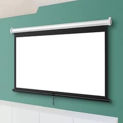 Projector Screen - Manual Pull Down  HD Ceiling Wall Mount Portable 0