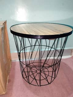 Metal Wire Removable wood top round table