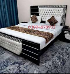 double bed/king size bed/wooden bed/side table/bed set 0