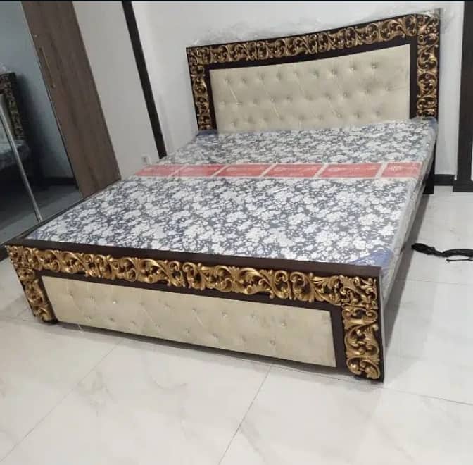 double bed/king size bed/wooden bed/side table/bed set 3