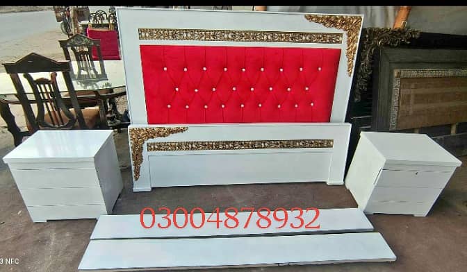 double bed/king size bed/wooden bed/side table/bed set 11