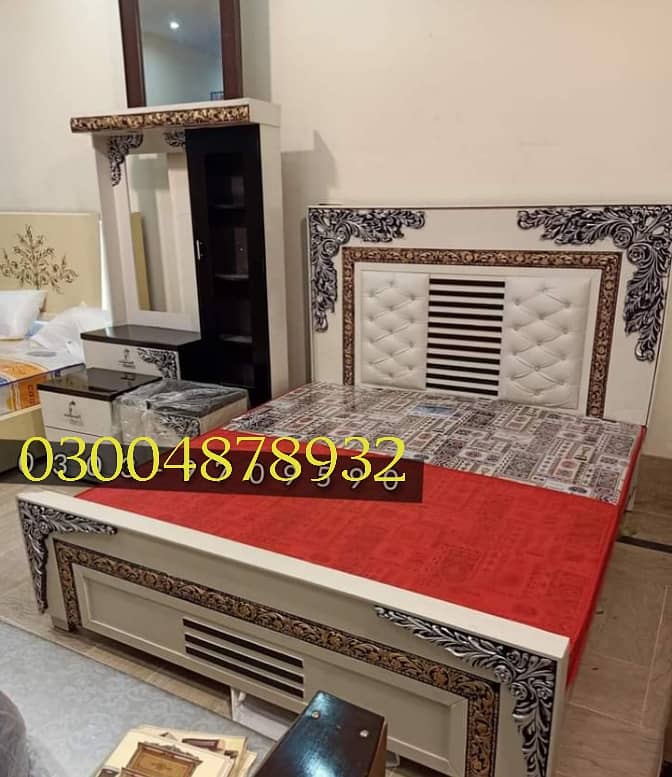 double bed/king size bed/wooden bed/side table/bed set 13