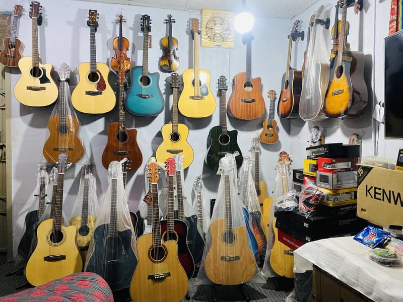 Acoustic Bignners Professhional Guitars Violins Ukuelels Musical Store 1