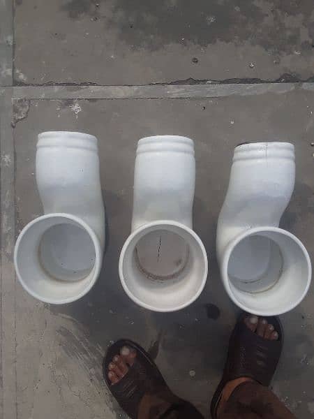 Three Brand New rock made marble P trap pipe for sale. 1