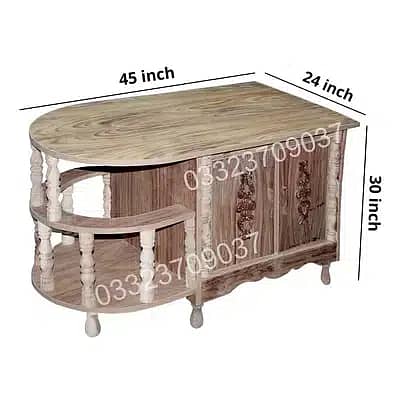 Iron stand Wooden table (without Polish)