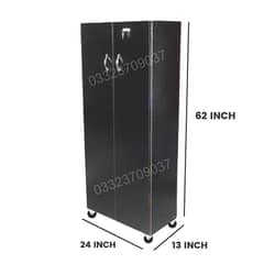 Black 5x2 feet Two door Wooden cuboard cabinet almari & shoe rackAddre