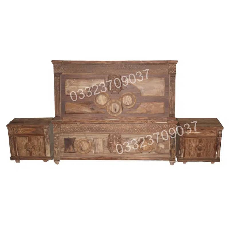 Solid Sheesham (Taali) wood Chinioti bed dressing set pure wood 2