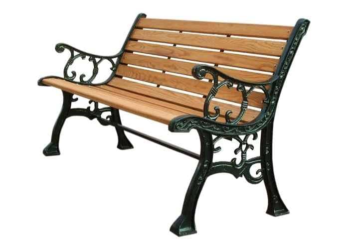 Outdoor Benches, Cemented wood green earth, wrought iron wood waiting 12