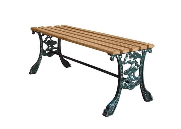 Outdoor Benches, Cemented wood green earth, wrought iron wood waiting 19